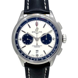 ［泉店］ 【美品/付属品〇】 ブライトリング BREITLING AB0118221G1P2 プレミエB01 2019年ギャラ アイボリー文字盤 クロノグラフ レザーベルト Dバックル メンズ 男性用 【中古】