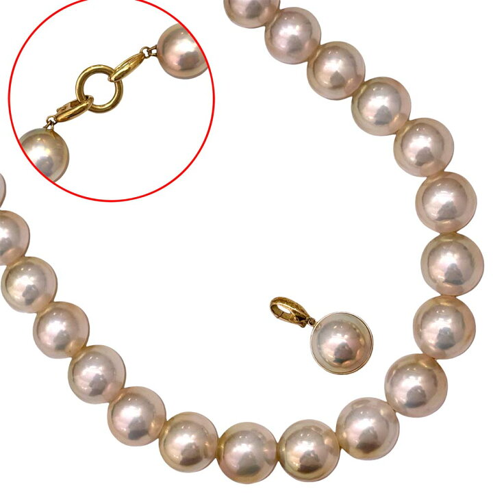 楽天市場】［南店］【極美品】 タサキ マベパールネックレス トリプル 