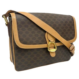 【良品】 セリーヌ ショルダーバッグ マカダム柄 肩掛け 斜め掛け ショルダーポーチ ブラウン レディース【中古】