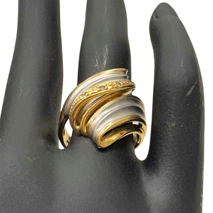 楽天市場】［泉店］【美品】K18 Pt900 コンビファッションリング 約17 