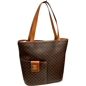 ［泉店］【良品】 セリーヌ マカダム柄 トートバッグ ブラウン ハンドバッグ【中古】