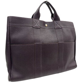 【良品】 エルメス フールトゥMM フルレザー トゴ レザン(紫) ハンドバッグ【中古】