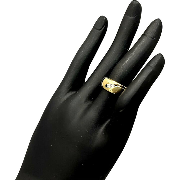 楽天市場】［泉店］【美品】 ダイヤ付きデザインリング K18 約5.62g 約 