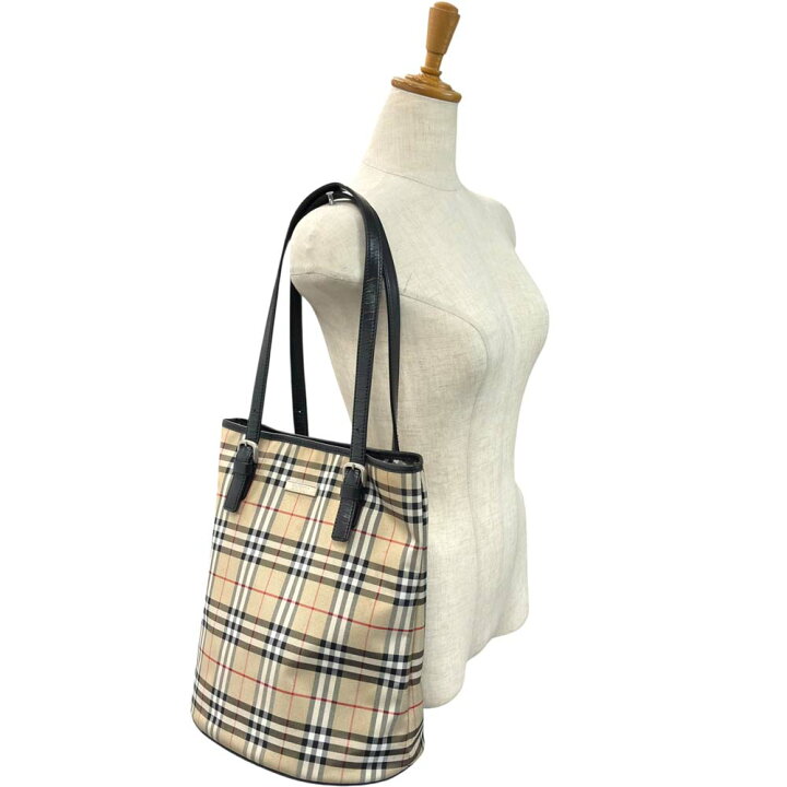 楽天市場】【美品】 バーバリー ノバチェック トートバッグ ベージュ