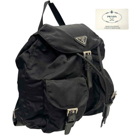 ［南店］【良品/ギャラ〇】 プラダ B6677F テスートナイロン バックパック ブラック バックパック リュック リュックサック【中古】