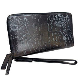 ［泉店］ ベルルッティ タリ スクリットレザー ロングジップウォレット カリグラフィー ブラック【中古】
