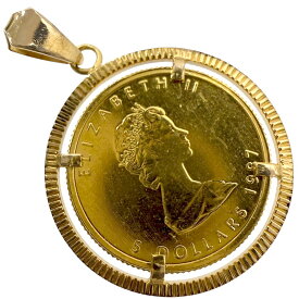 【良品】 メープルリーフコイントップ K24 K18 約4.4g 1/10oz 【中古】