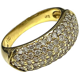 ［泉店］【美品】 ダイヤ付きデザインリング K18 メレダイヤ 1.00ct 約4.52g 約10.5号 【中古】