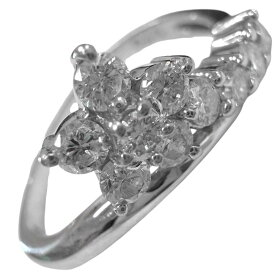 ［南店］【美品】 フラワーモチーフ メレダイヤモンド リング Pt900 メレダイヤモンド 0.40ct 約2.76g 約12号 【中古】