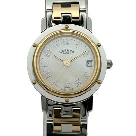 ［南店］【美品/外装仕上げ済み】 エルメス Hermès CL4.220 クリッパー ホワイトシェル 【中古】