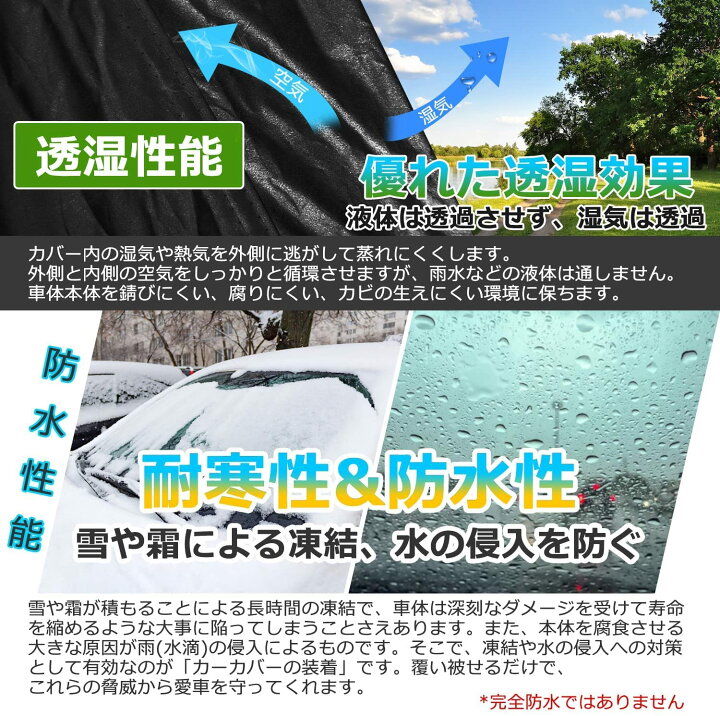 楽天市場 ボディカバー 車 カバー カーカバー 210t 自動車カバー 車 ボディーカバー 車体カバー 軽い自動車カバー 防水 防風 雪対策 紫外線カット 黄砂対策 汎用タイプ 汎用サイズ ブラック 霜 汚れから守る 凍結防止 Suv ワゴン セダン 四季適用 関東電工