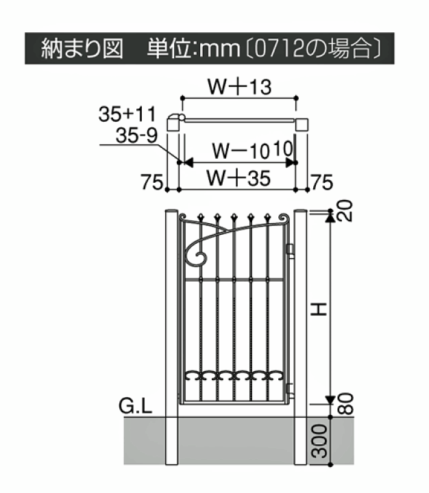 楽天市場】門扉 プロヴァンス 3型 0610 片開き おしゃれ 門柱タイプ