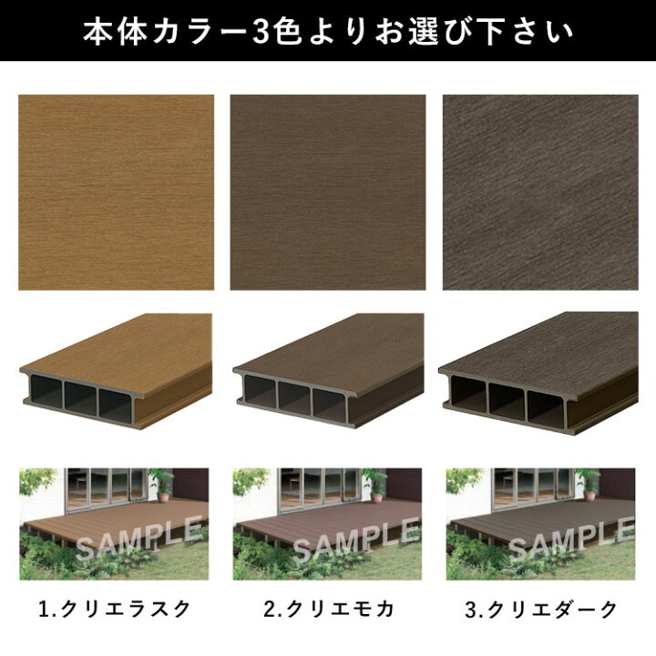 楽天市場】ウッドデッキ 人工木 おしゃれ 樹脂 デッキ セット LIXIL 