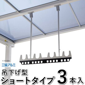 竿掛け 物干し 竿受け 物干し 屋外 物干し 竿かけ DIY 物干金具 物干し金具 物干し 軒下 物干し掛け テラス用 吊り下げ 吊下げ型 物干し竿掛 ベランダ SATV-03K-3S ショートタイプ 3本入 三協アルミ 洗濯物干し 【全国一律送料無料】