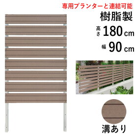 フェンス 目隠し 屋外 目隠し ウッドフェンス ラティス フェンス DIY 目隠しフェンス ラティスフェンス 樹脂 ボーダーフェンス 庭 ガーデニング おしゃれ 【 高さ180cm × 幅90cm 】【 アーバンタイプ ( 溝あり )】【フェンス単体】送料無料