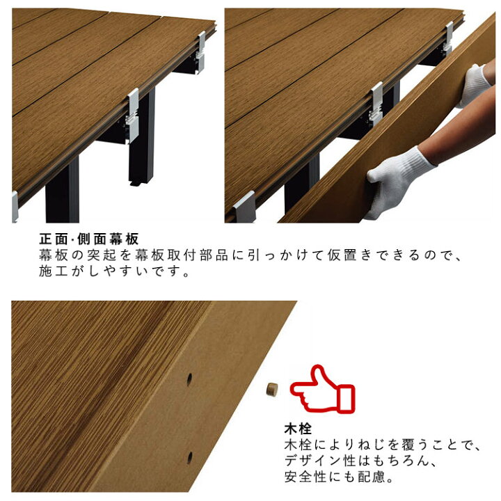 楽天市場】ウッドデッキ 樹脂 人工木 デッキ セット YKK リ 