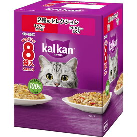 ［マースジャパン］カルカン パウチ 2種のセレクション まぐろ入りかつお かにかま入りまぐろ 60g×8袋パック