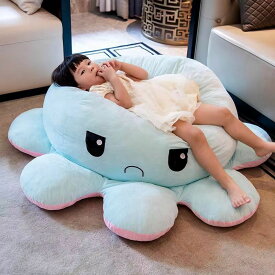 ぬいぐるみ タコ リバーシブルタコ人形 裏返したタコのぬいぐるみ 特大 ぬいぐるみ　両面表情 怒る顔も笑い顔も 面白い　プレゼント ギフト