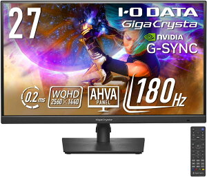 �A�C�E�I�[�E�f�[�^ IODATA �Q�[�~���O���j�^�[ 27�C���` GigaCrysta WQHD 180Hz AHVA�p�l�� �u���b�N HDMI ×2 DisplayPort VESA�Ή� �������� �c����] EX-GDQ271JA