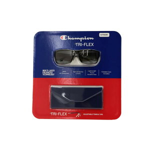 【送料無料】チャンピオン Champion サングラス UVカット 偏光レンズ TRI-FLEX ブラック 黒 ケース付き Eア2