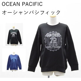 まとめ買いで最大ポイント10倍 6/4 20:00～6/11 1:59 アウトレット OCEAN PACIFIC オーシャンパシフィック レディース トップス 裏起毛 ロゴ トレーナー クルーネック 秋冬 #47214 P736