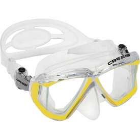 【送料無料】未使用品 Cressi スキューバ シュノーケリング マスク MATRIX 二眼 強化ガラスレンズ ブラック/イエロー DS301010J1E