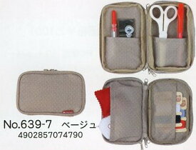 トレミー ソーイングセット 639-7 ベージュ ミササ 【KY】 ファスナーポーチ 携帯 裁縫道具 裁縫セット