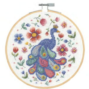 DMC 刺しゅう枠付 刺しゅうキット PEACOCK BK1930【KY】FOLK BIRDS クロスステッチ