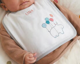 DMC 刺しゅうキット RK207 Floating Hippo Bib 空飛ぶカバさん刺繍ビブ【KY】フリーステッチキット