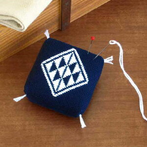 こぎんキット ピンクッション(紺) こぎん9 オリムパス【KY】 キット こぎん刺し