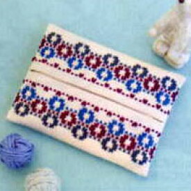 刺しゅうキット ティッシュケース（紫）SW-12 オリムパス 【KY】 スウェーデン刺しゅう 刺繍