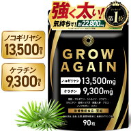 【楽天No1】GROW AGAIN ノコギリヤシ 13,500mg ケラチン 9,300mg 力強く自信溢れる 亜鉛 栄養機能食品 ア…