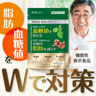 血糖値・脂肪のWケア サプリ 食後に上がる血糖値を抑える 血糖値 下げる お腹の脂肪を減らす 桑の葉由来…