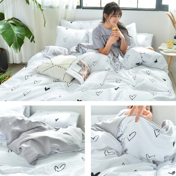 楽天市場 布団カバー 北欧 セミダブル 布団カバーセット 掛け布団カバー かわいい 布団 カバー セット ボックスシーツ 綿100 綿 100 ベッドカバー おしゃれ 海外 シーツ カバー4点セット 刺繍 北欧布団カバー Jyoara 楽天市場店