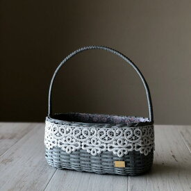 バスケット かご かご編み 籠 カゴ かわいい 小物入れ 小物収納 収納カゴ 持ち手付き 丈夫 クラフト 持ち運び 手提げ アロマ マニキュア 化粧品収納 タオル収納 ストレージ ワンハンドル 奥田籠店 プレゼント エコ 敬老の日 シャビー シャビーシック フランス雑貨