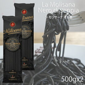 【送料込み メール便 500g×2】乾燥ロングパスタ イカ墨スパゲティ1.7mm／ラ・モリサーナ ネコポス配送