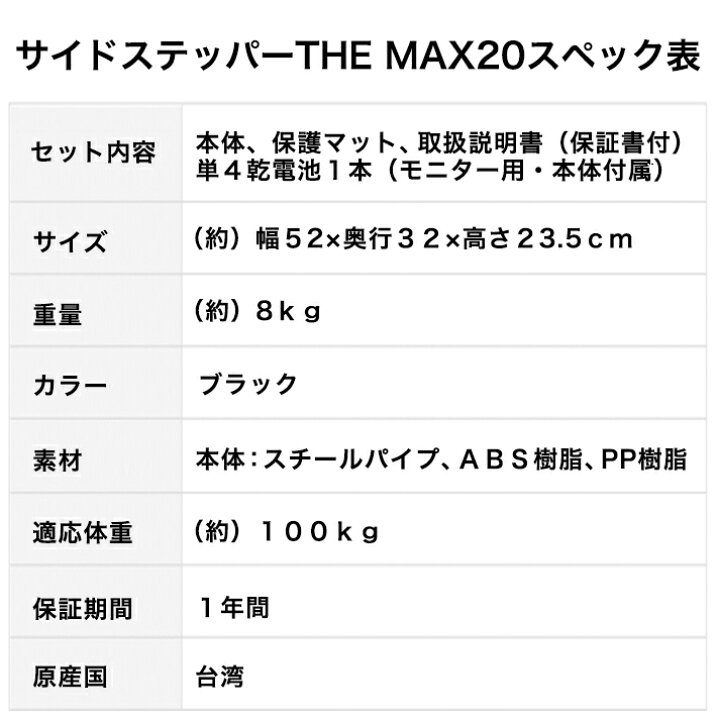 楽天市場】【負荷調節】 サイドステッパー THE MAX20 エアロライフ ステッパー ダイエット 負荷調整 静音 有酸素運動 脂肪燃焼 エクササイズ トレーニング 踏み台昇降 室内運動 女性 高齢者 : カラダclub 楽天市場】【負荷調節】 サイドステッパー THE MAX20 エアロライフ ステッパー ダイエット 負荷調整 静音 有酸素運動 脂肪燃焼 エクササイズ トレーニング 踏み台昇降 室内運動 女性 高齢者 : カラダclub