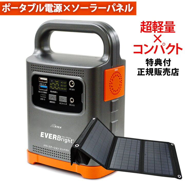 楽天市場】パワーステーションコンパクト 21Wソーラーセット  
