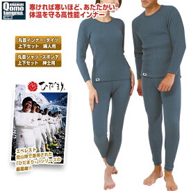 チョモランマ ひだまり 防寒インナー 防寒肌着 婦人 紳士 M L LL 上下セット 丸首 女性用 男性用 レディース メンズ ネイビー 保温肌着 寒さ対策 日本製 ラッピング