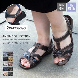 ANNA COLLECTION-アンナコレクション- コンフォートサンダル レディース ミュール サンダル ウェッジソール 2way Tストラップ バックストラップ 痛くない 歩きやすい ギフト プレゼント 夏 小さいサイズ 大きいサイズ
