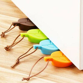 ドアストッパー ドアホルダー 葉の形 4色（4個セット) 玄関 室内 Door ドア 扉 可愛い 安全 便利