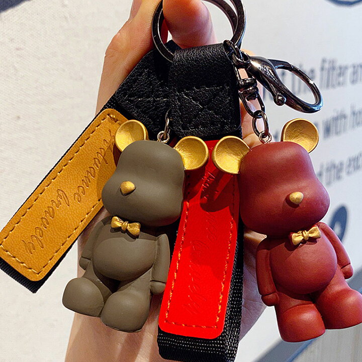 ずさんなクマのキーチェーンぬいぐるみクマのおもちゃキーリングバッグ 