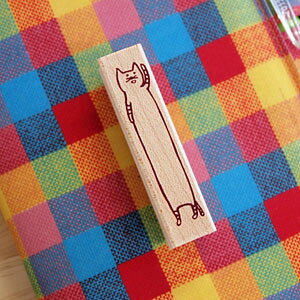 はな16 ラバースタンプ ねこ 縦55mm×横12mm (0096J-6015)