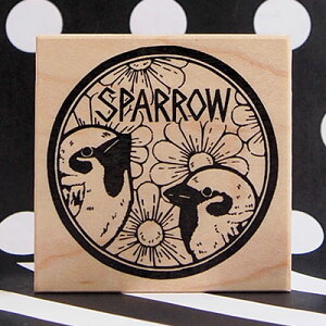 つぶあん ラバースタンプ SPARROW-すずめ- 縦54.5mm×横54mm (0101I-6060)