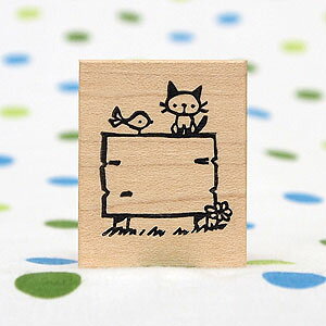 tugumi ラバースタンプ 看板ねこ 縦29mm×横24.5mm (0010B-4030)