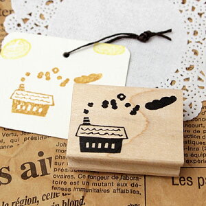 はんこどり ラバースタンプ けむりパン 縦24.5mm×横36mm