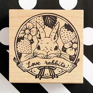 Ԃ o[X^v Love rabbits c55mm×54.5mm