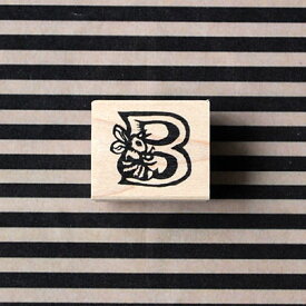 ゆめはんこ ラバースタンプ アルファベットシリーズ 「B」 Bee(蜂) 縦19.5mm×横21mm (0049A-2630)