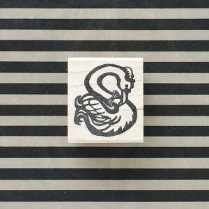 ゆめはんこ ラバースタンプ アルファベットシリーズ 「S」 Swan 縦25.3mm×横22mm (0070A-3026)