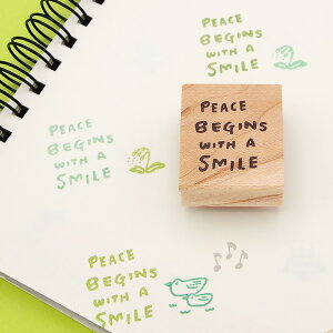 ͂񂱂ǂ o[X^v PEACE BEGINS WITH A SMILE c19.9mm×18.4mm (0289A-3026)